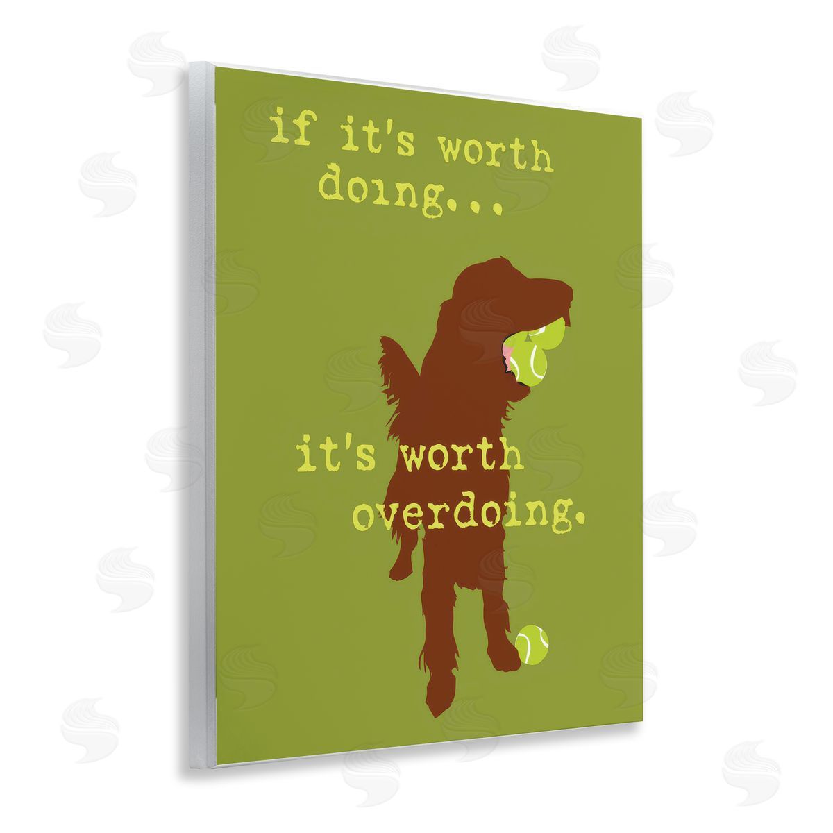 Dog Is Good Worth Overdoing Dog Phrase Wooden Wall Plaque Art Print