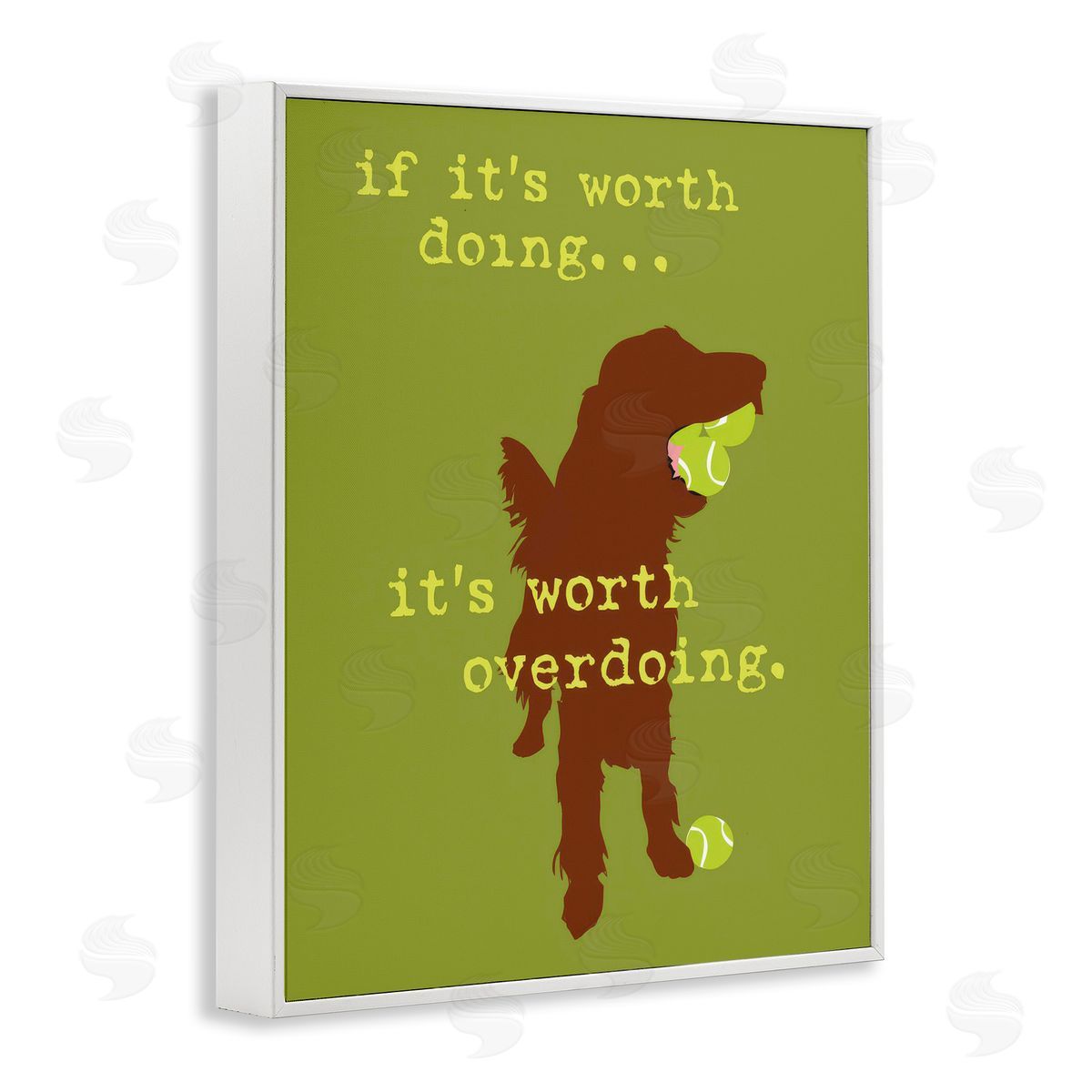 Dog Is Good Worth Overdoing Dog Phrase White Framed Giclee Wall Art Print