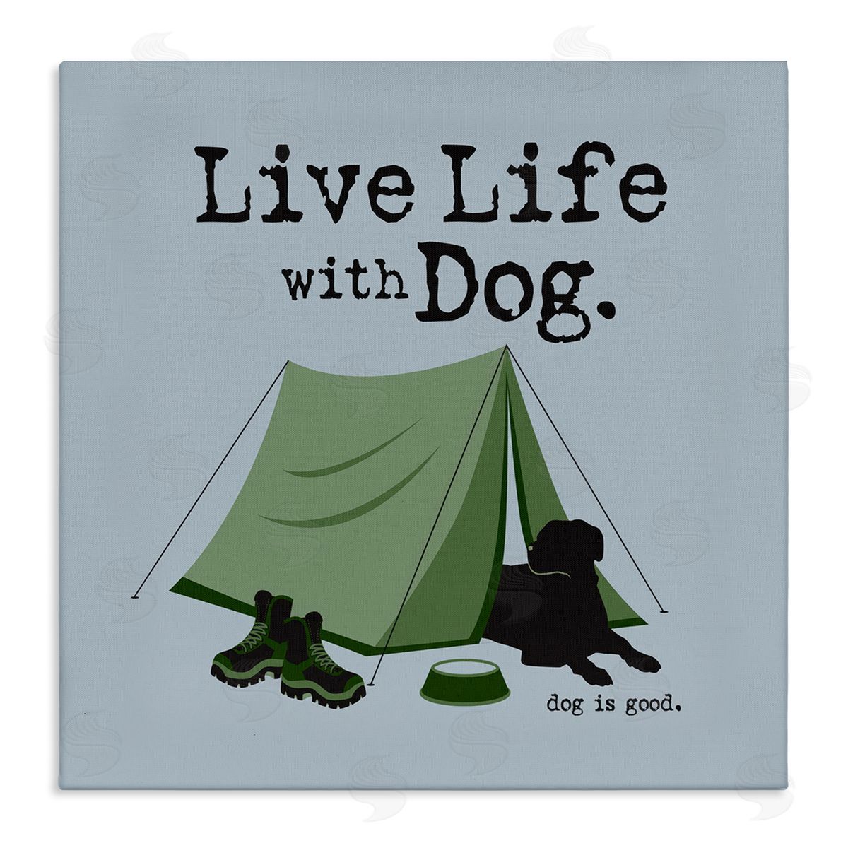 Dog Is Good Camping with Dog Canvas Wall Art Print