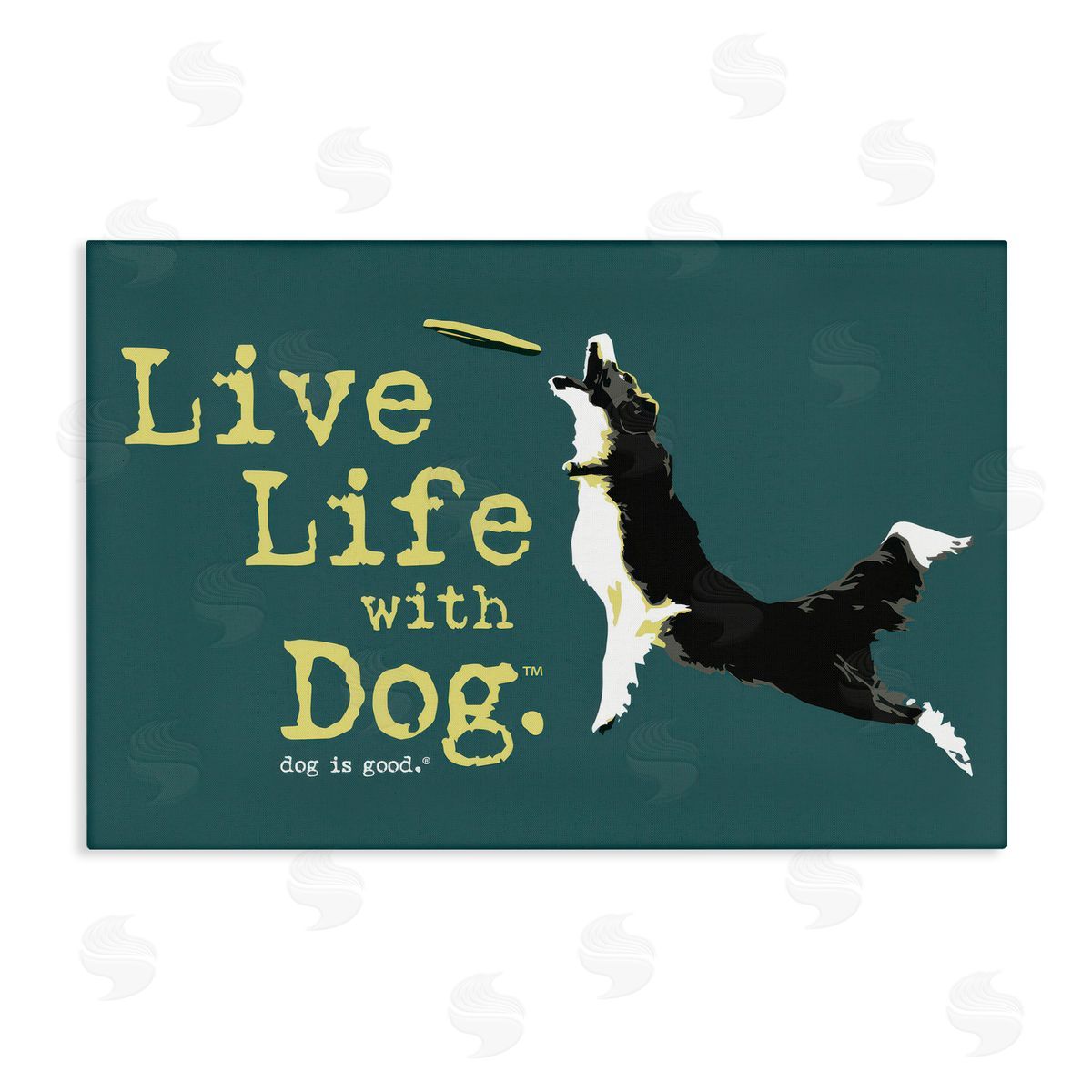 Dog Is Good Dog Playing Fetch Phrase Canvas Wall Art Print