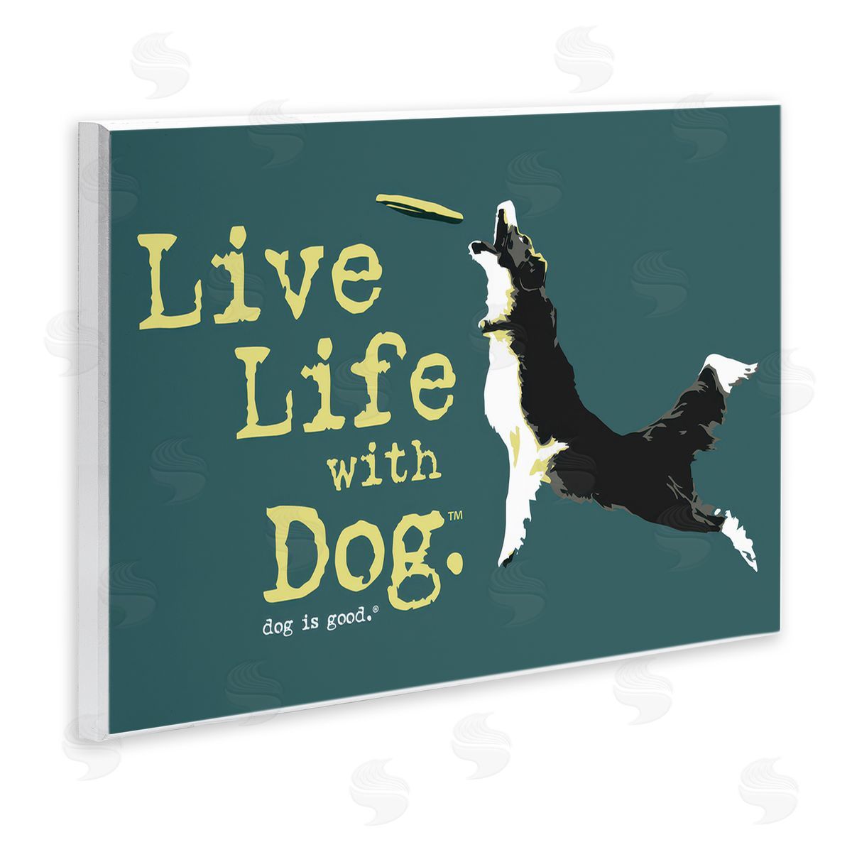 Dog Is Good Dog Playing Fetch Phrase Wooden Wall Plaque Art Print