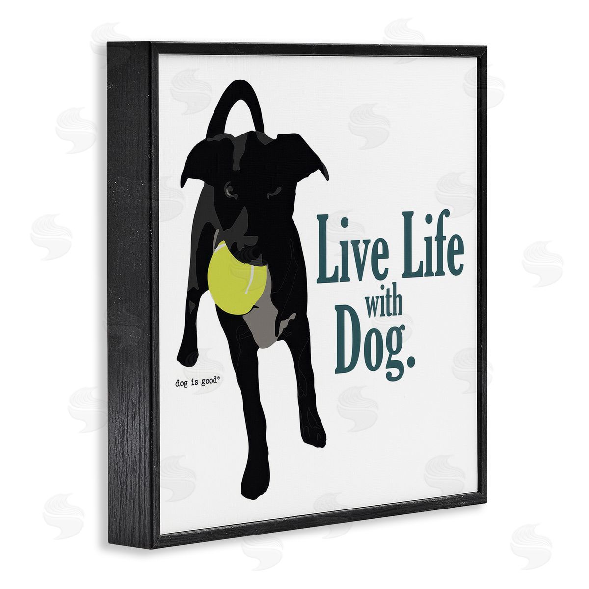 Dog Is Good Live Life with Dog Black Framed Giclee Wall Art Print