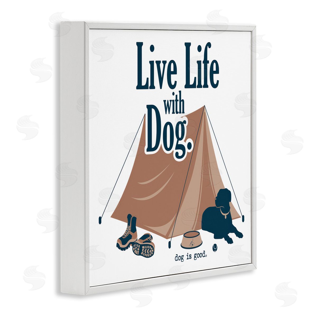 Dog Is Good Camping Life with Dog White Framed Giclee Wall Art Print