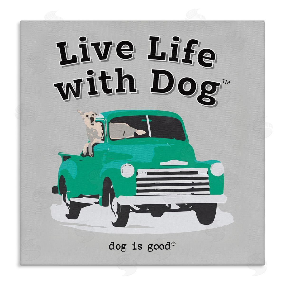 Dog Is Good Dog in Pickup Truck Canvas Wall Art Print