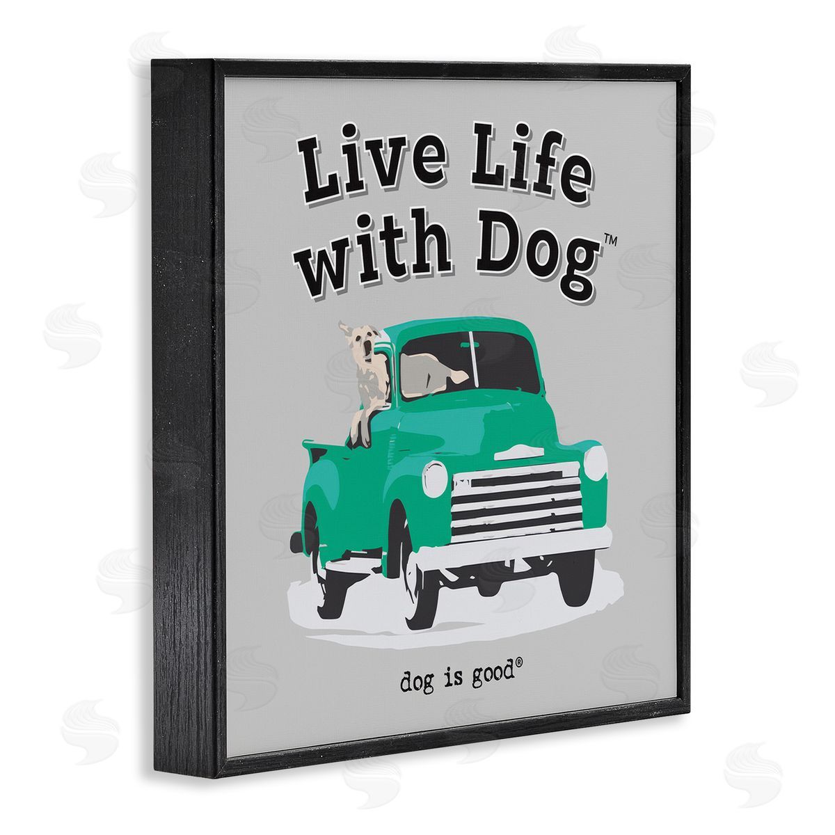 Dog Is Good Dog in Pickup Truck Black Framed Giclee Wall Art Print