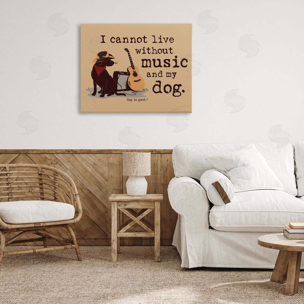 Dog Is Good Music & My Dog Canvas Wall Art Print in Room