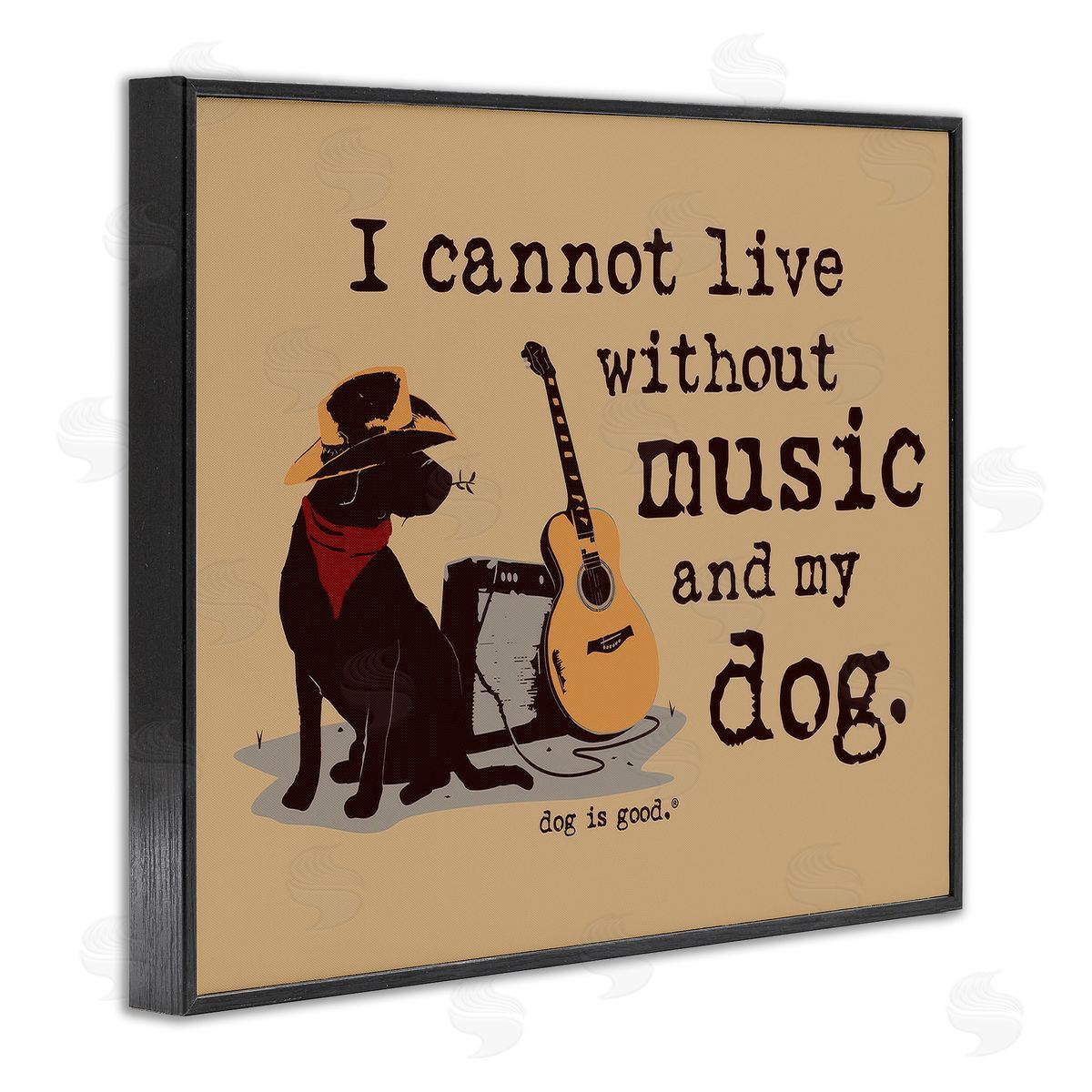 Dog Is Good Music & My Dog Black Framed Giclee Wall Art Print