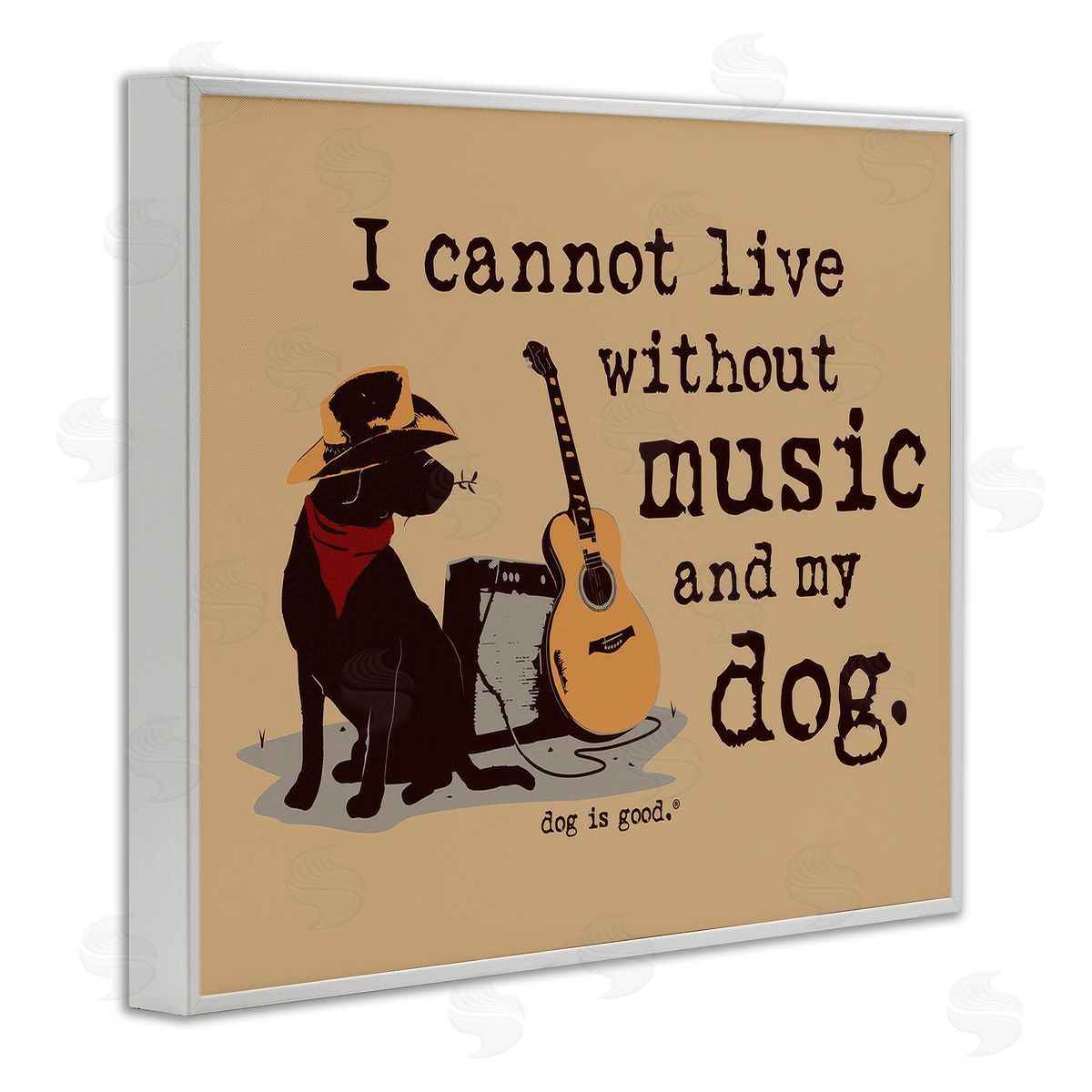 Dog Is Good Music & My Dog White Framed Giclee Wall Art Print