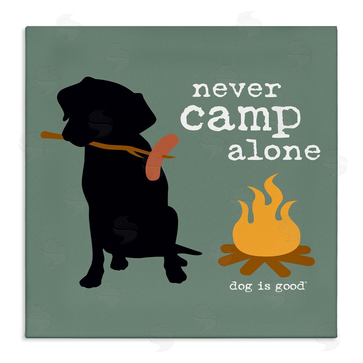 Dog Is Good Never Camp Alone Dog Canvas Wall Art Print
