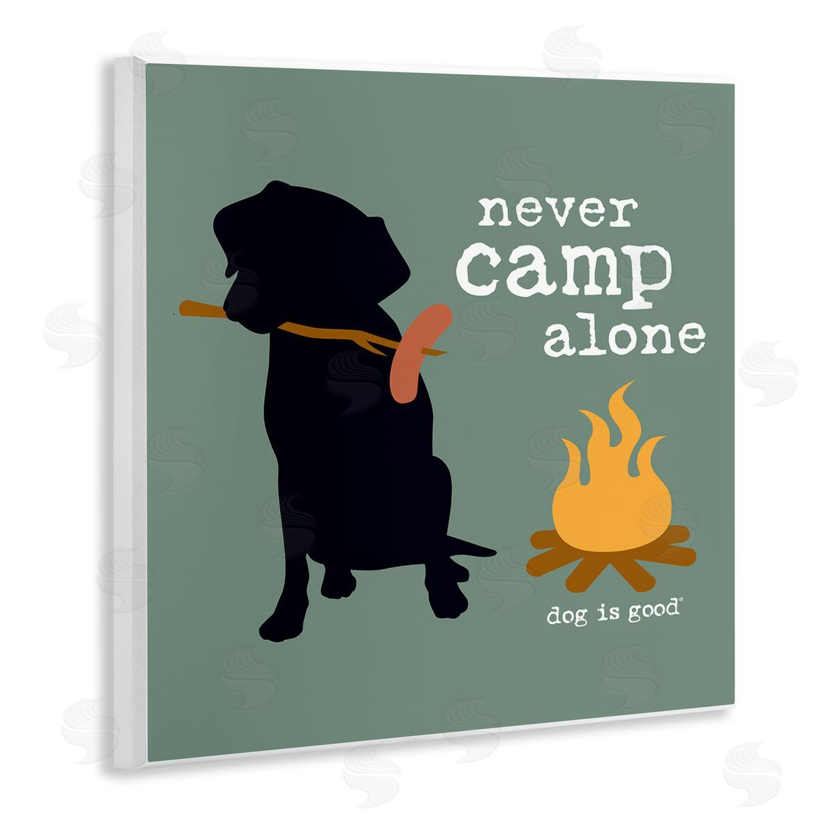 Dog Is Good Never Camp Alone Dog Wooden Wall Plaque Art Print