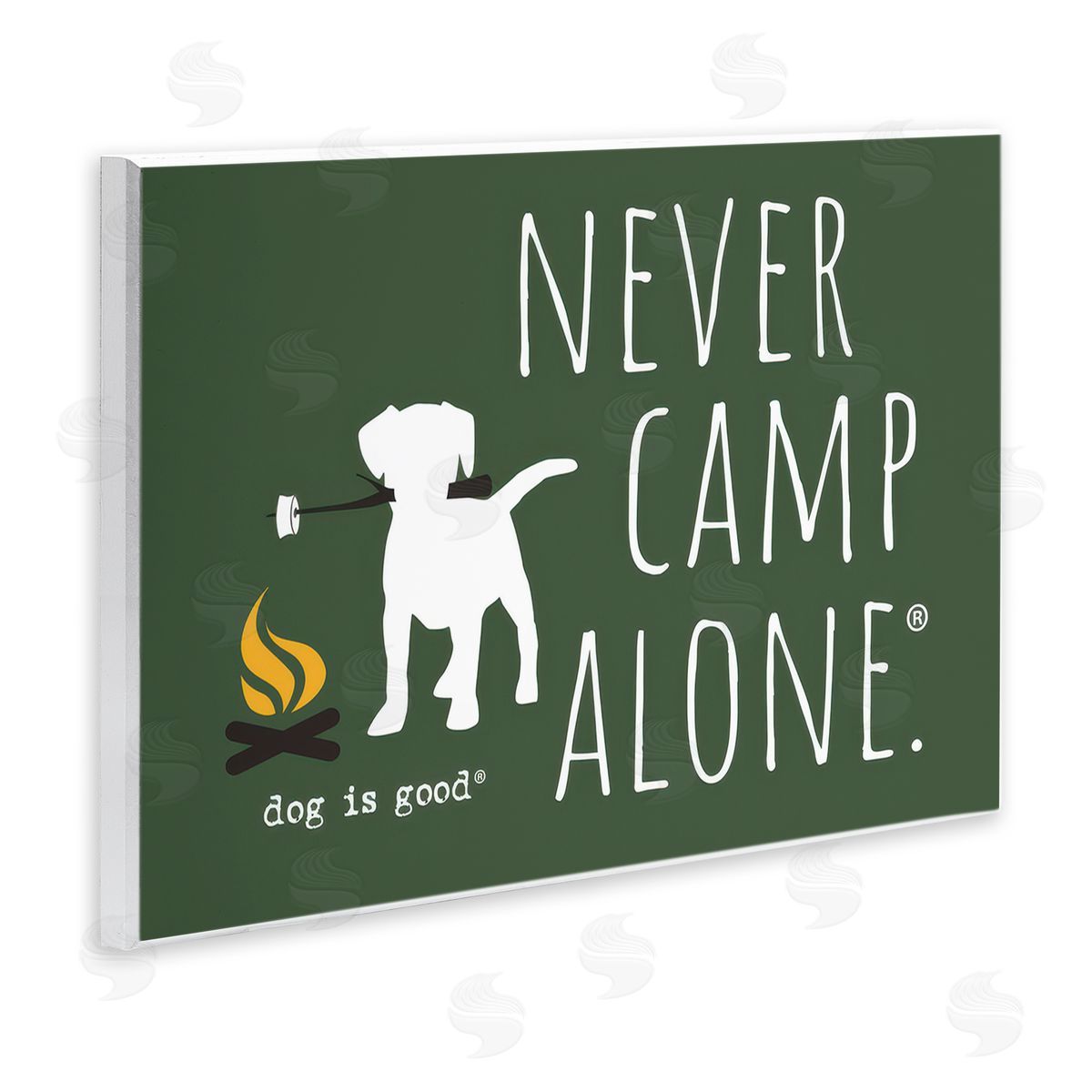 Dog Is Good Never Camp Alone Wooden Wall Plaque Art Print