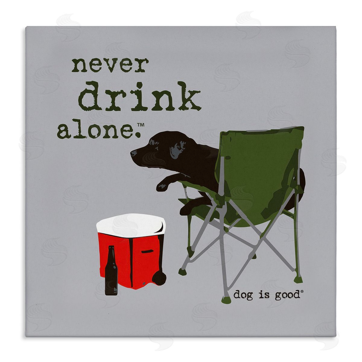 Dog Is Good Never Drink Alone Dog Canvas Wall Art Print