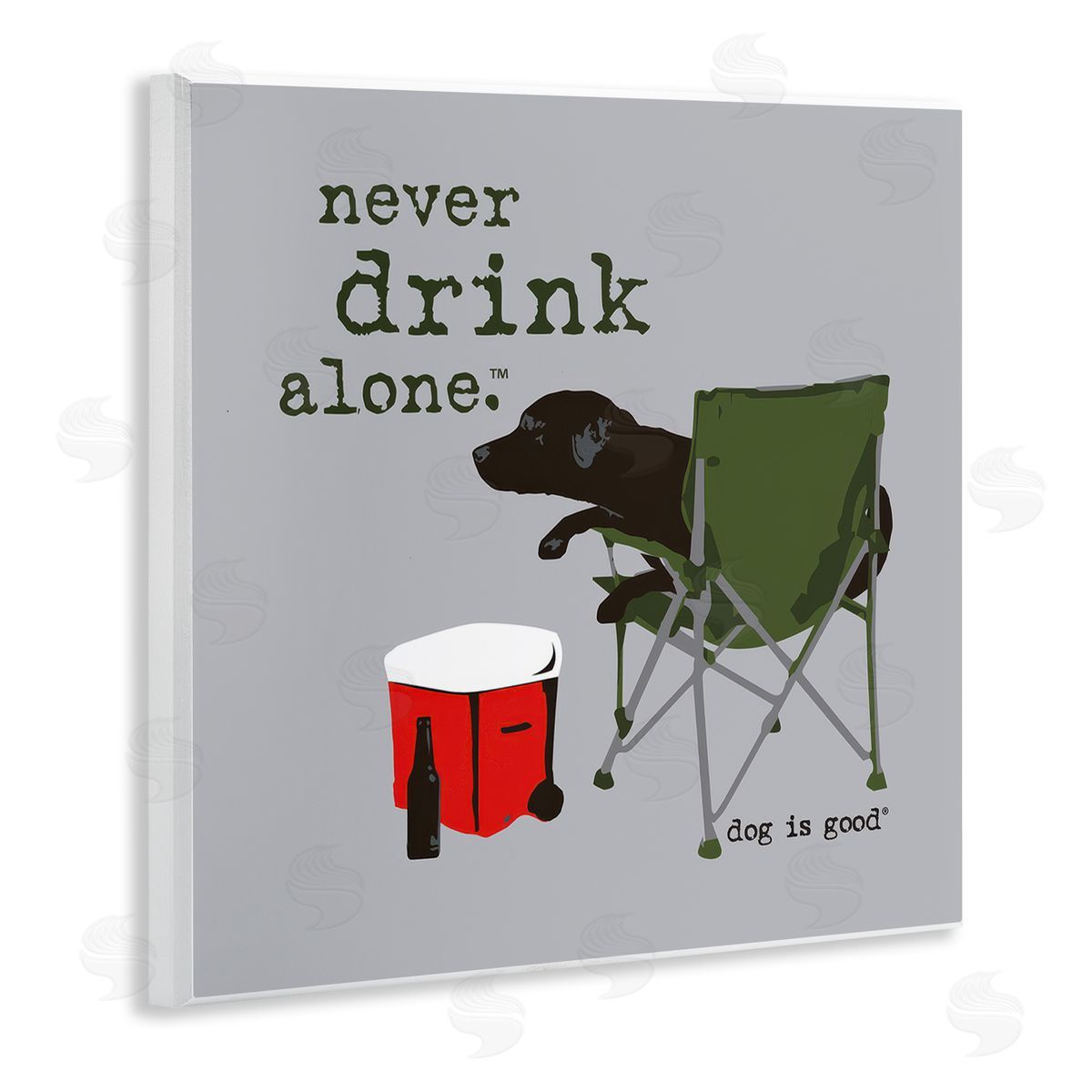 Dog Is Good Never Drink Alone Dog Wooden Wall Plaque Art Print