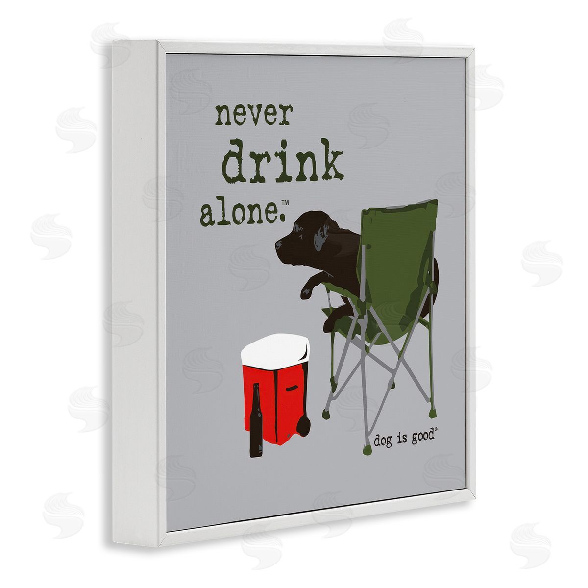 Dog Is Good Never Drink Alone Dog White Framed Giclee Wall Art Print