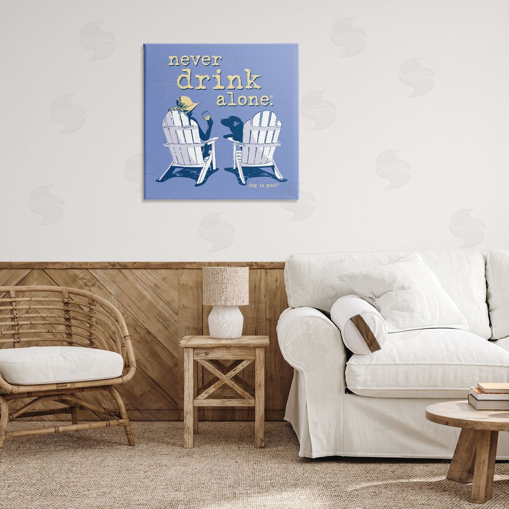 Dog Is Good Girl & Dog Drink Alone Canvas Wall Art Print in Room