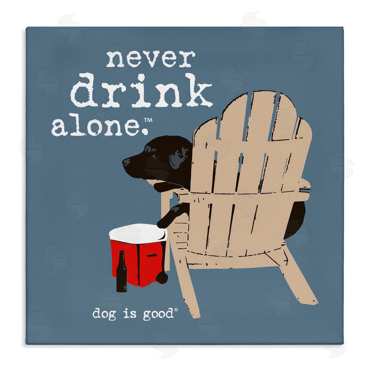 Dog Is Good Never Drink Alone Phrase Canvas Wall Art Print