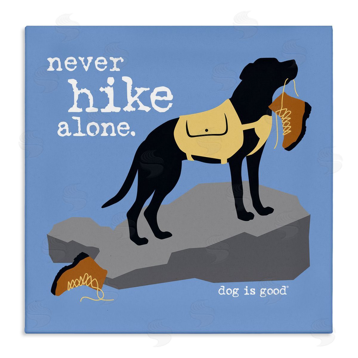 Dog Is Good Never Hike Alone Dog Canvas Wall Art Print