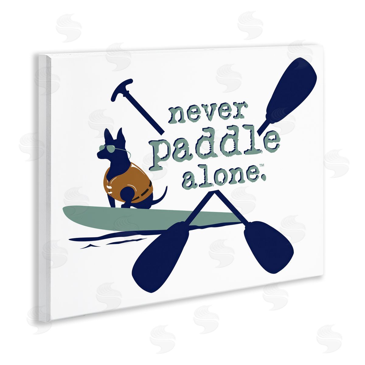 Dog Is Good Never Paddle Alone with Dog Wooden Wall Plaque Art Print