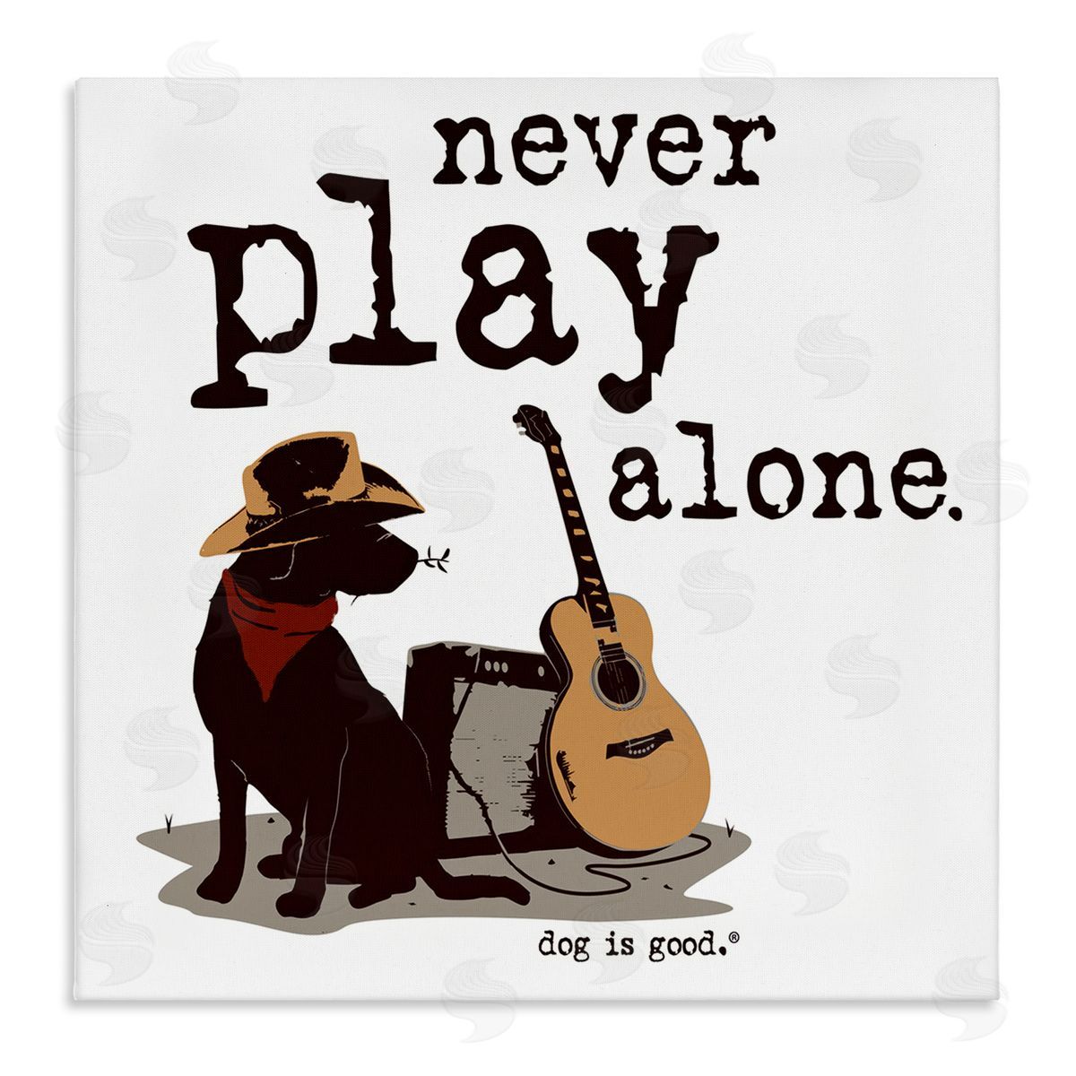 Dog Is Good Never Play Music Alone Canvas Wall Art Print