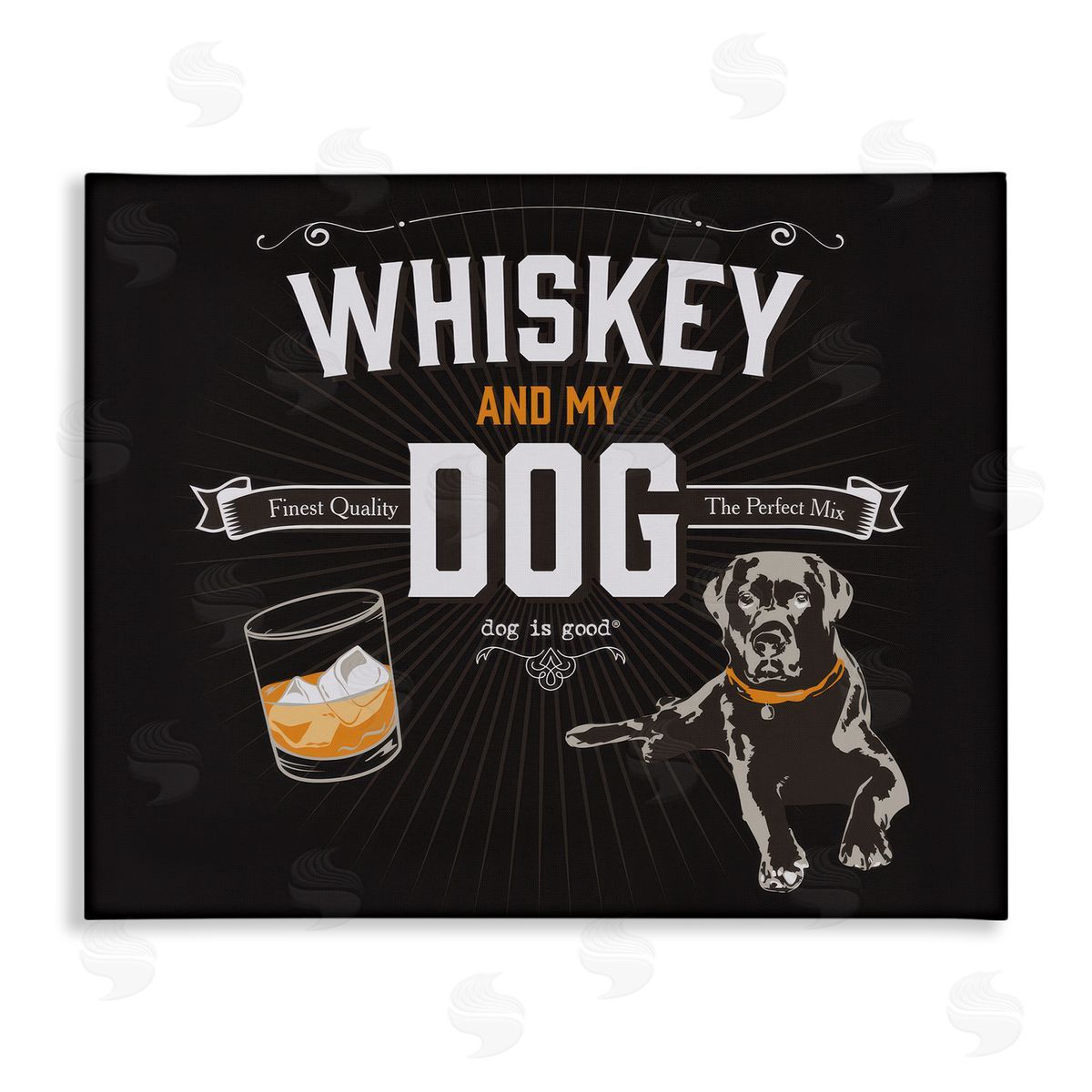 Dog Is Good Whiskey & My Dog Canvas Wall Art Print
