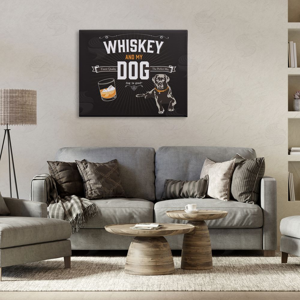 Dog Is Good Whiskey & My Dog Canvas Wall Art Print in Room