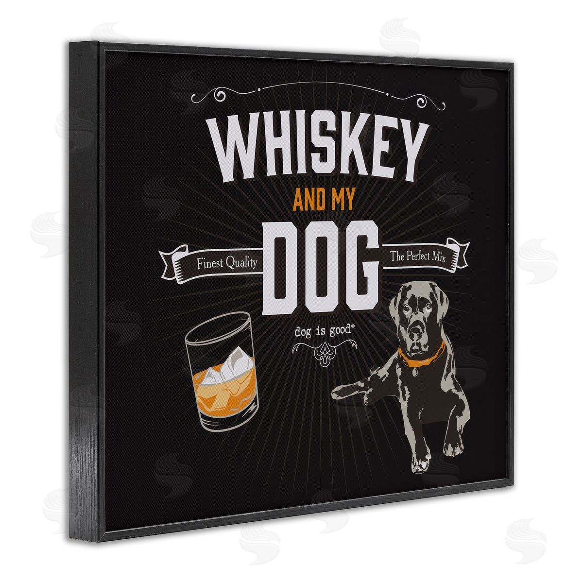 Dog Is Good Whiskey & My Dog Black Framed Giclee Wall Art Print