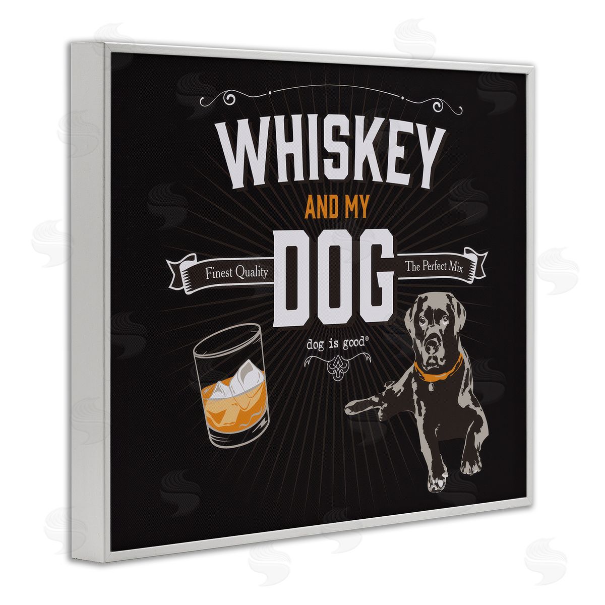 Dog Is Good Whiskey & My Dog White Framed Giclee Wall Art Print