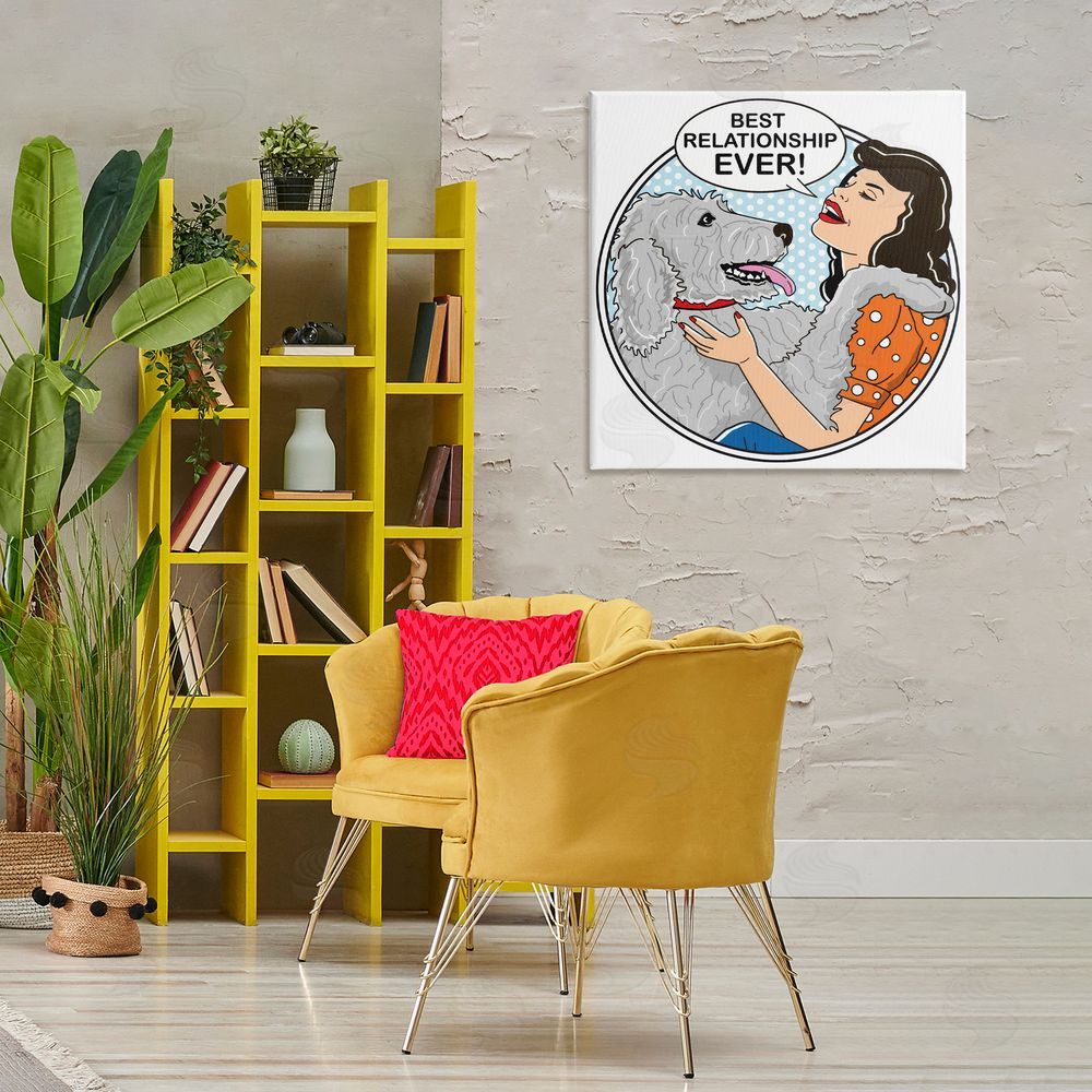 Dog Is Good Best Relationship Ever Dog Canvas Wall Art Print in Room