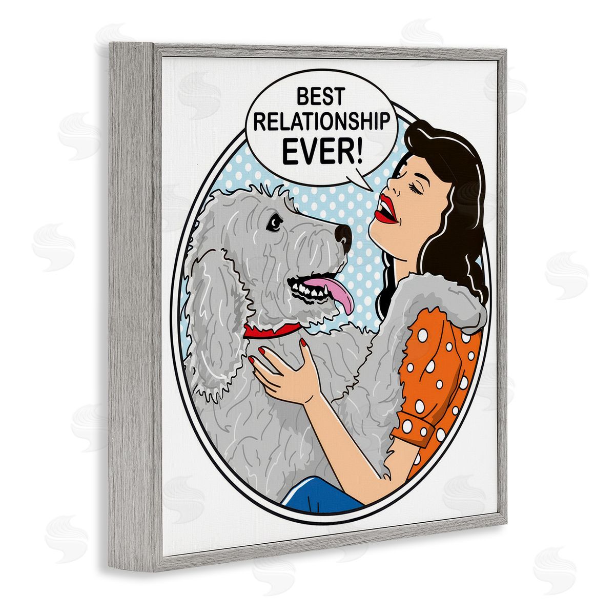 Dog Is Good Best Relationship Ever Dog Gray Framed Giclee Wall Art Print
