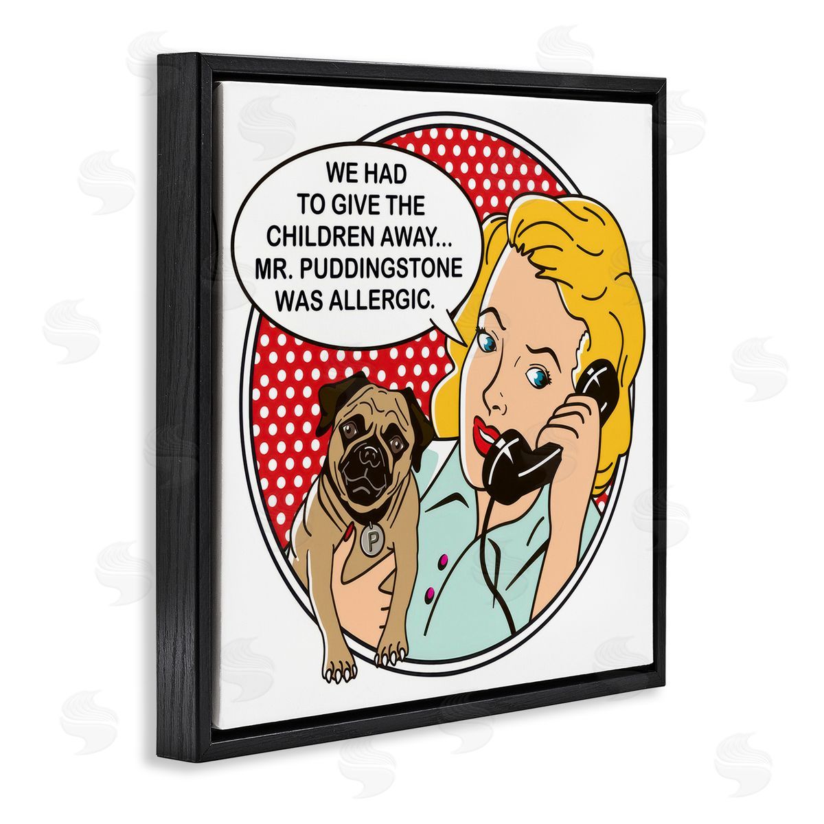 Dog Is Good Give The Children Away Black Floating Frame Canvas Wall Art Print