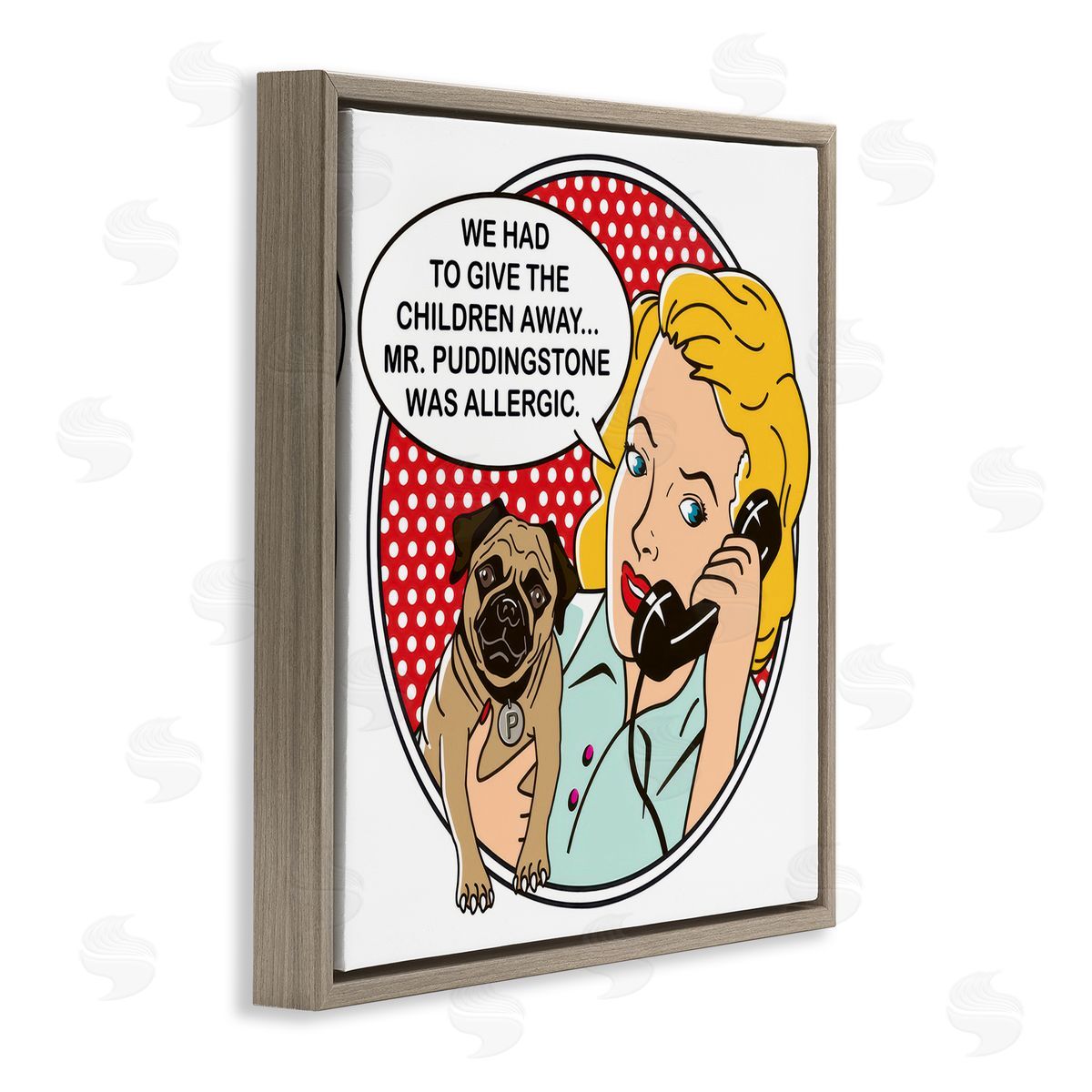 Dog Is Good Give The Children Away Brown Floating Frame Canvas Wall Art Print