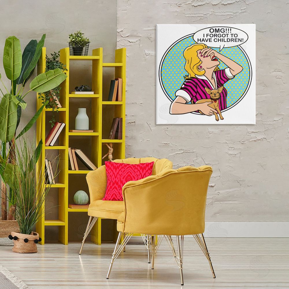 Dog Is Good Forgot To Have Children Canvas Wall Art Print in Room