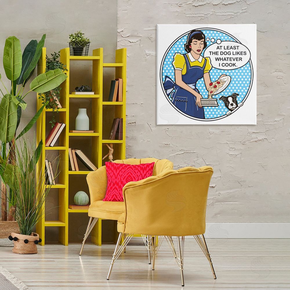 Dog Is Good Funny Vintage Dog Phrase Canvas Wall Art Print in Room