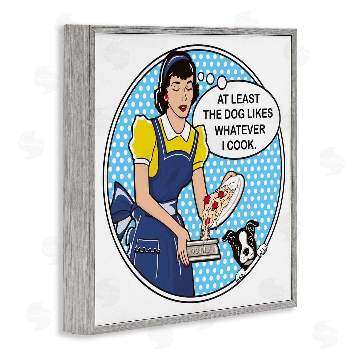 Dog Is Good Funny Vintage Dog Phrase Gray Framed Giclee Wall Art Print