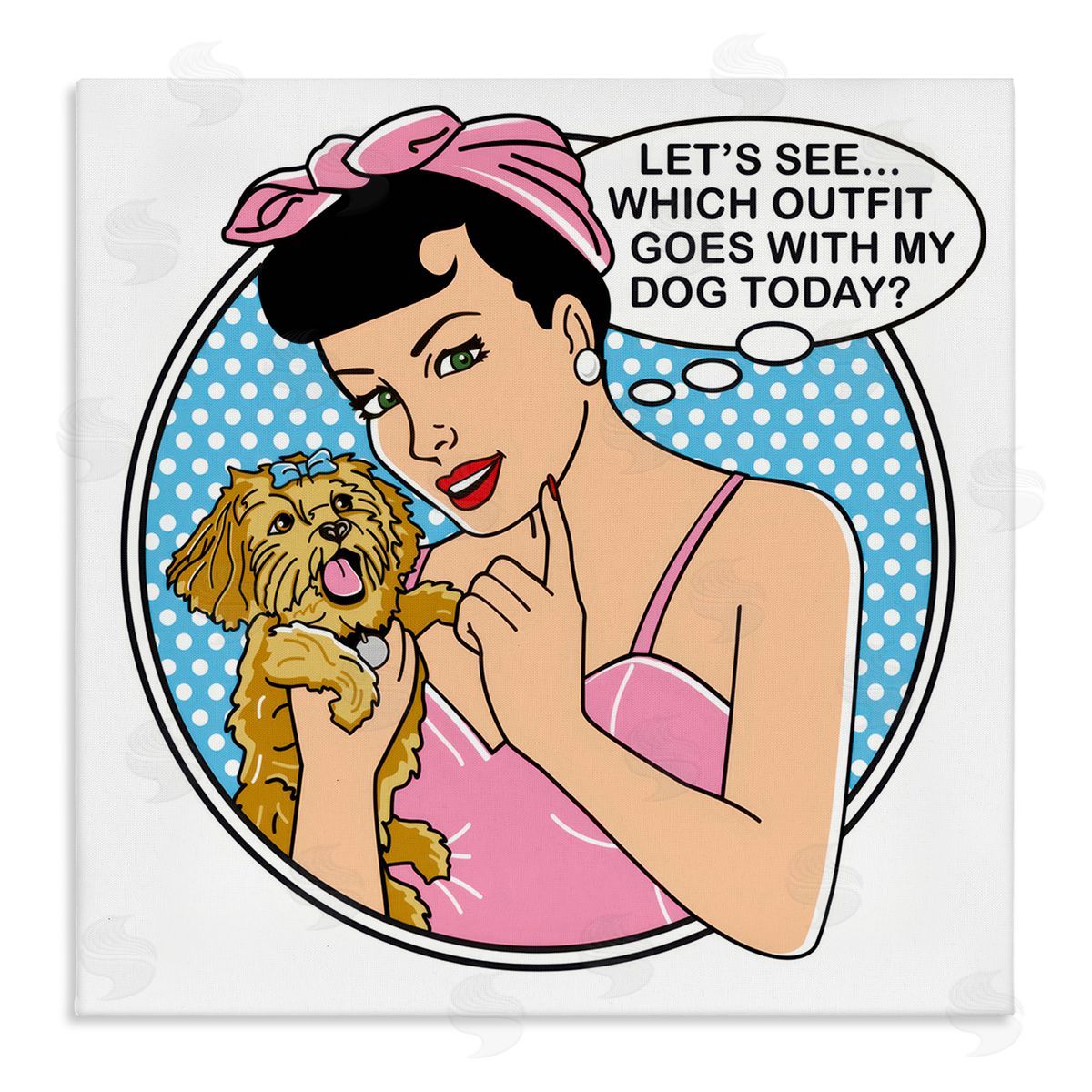Dog Is Good Which Outfit with Dog Canvas Wall Art Print