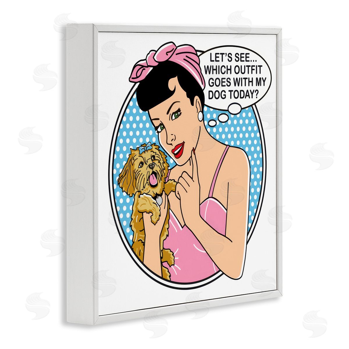 Dog Is Good Which Outfit with Dog White Framed Giclee Wall Art Print