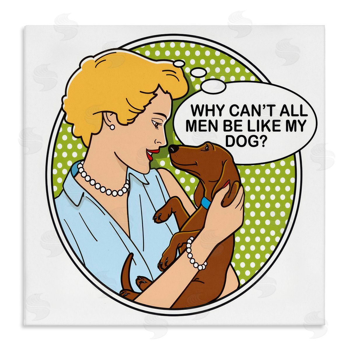 Dog Is Good Funny Men & Dogs Canvas Wall Art Print