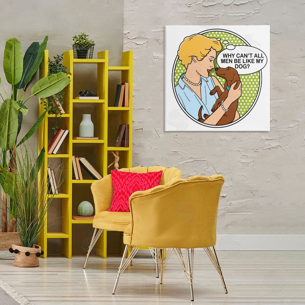 Dog Is Good Funny Men & Dogs Canvas Wall Art Print in Room