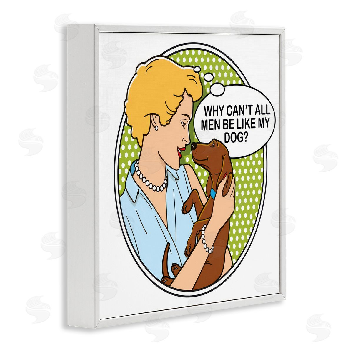 Dog Is Good Funny Men & Dogs White Framed Giclee Wall Art Print