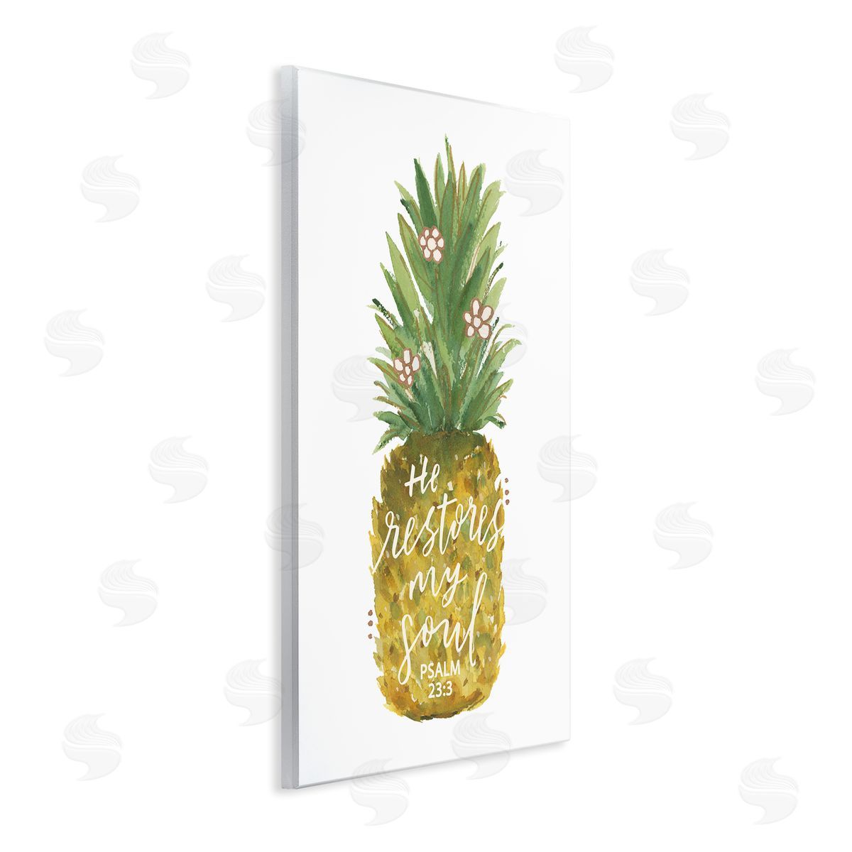 Blue Chair Blessing Restores My Soul Pineapple Wooden Wall Plaque Art Print