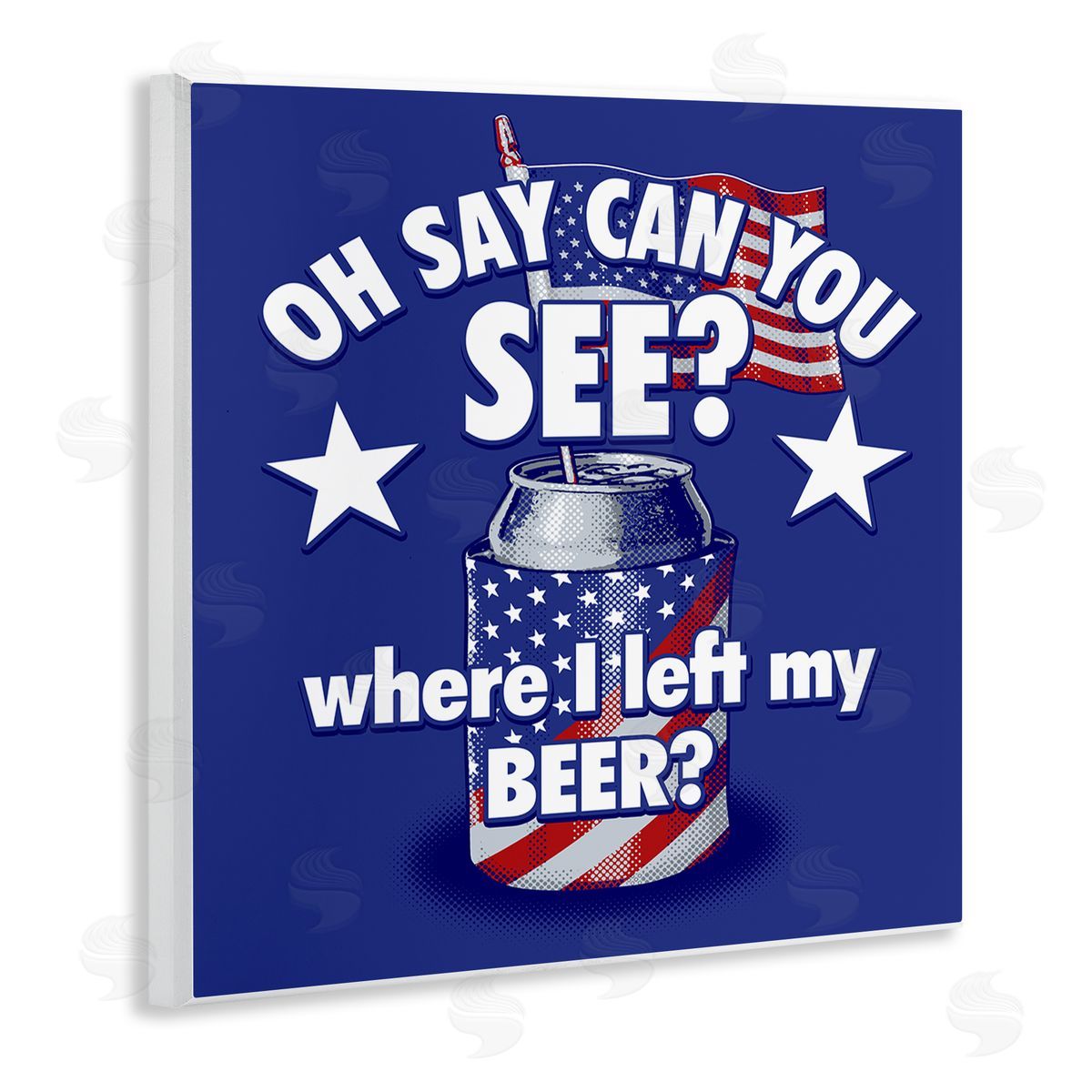 Jedco Brands Inc. Funny Patriotic Beer Wooden Wall Plaque Art Print