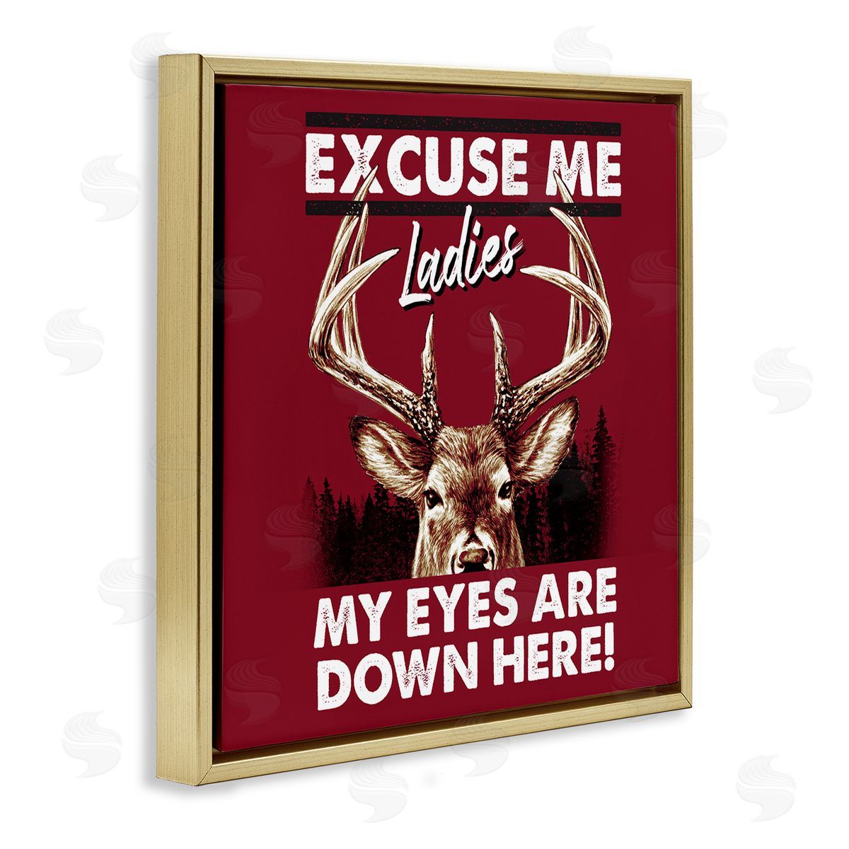 Jedco Brands Inc. Eyes Are Down Here Gold Floating Frame Canvas Wall Art Print