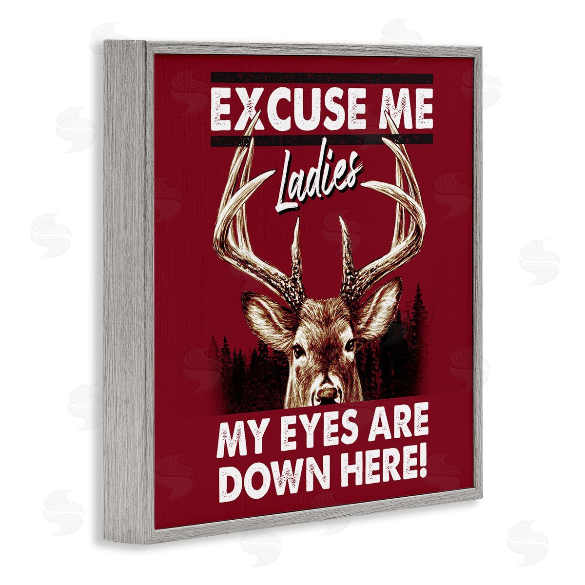 Jedco Brands Inc. Eyes Are Down Here Gray Framed Giclee Wall Art Print