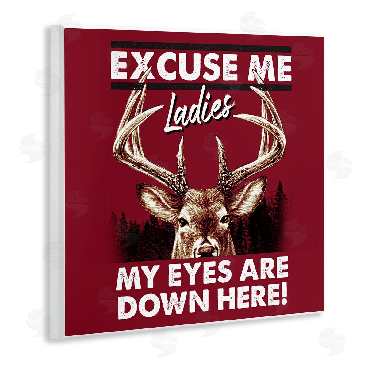 Jedco Brands Inc. Eyes Are Down Here Wooden Wall Plaque Art Print