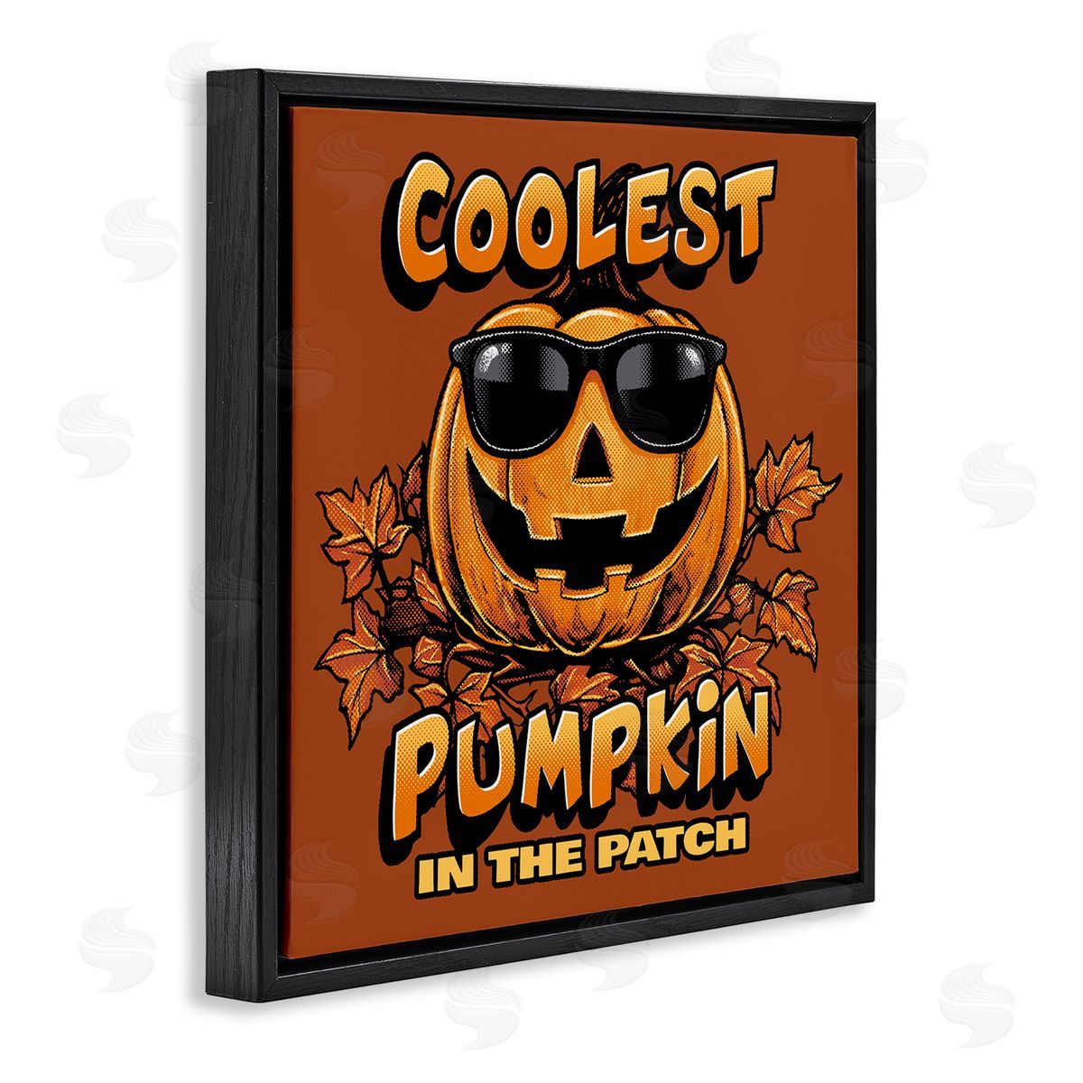 Jedco Brands Inc. Coolest Pumpkin with Sunglasses Black Floating Frame Canvas Wall Art Print
