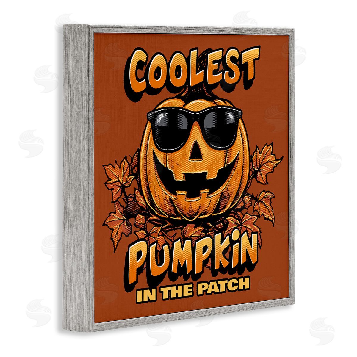 Jedco Brands Inc. Coolest Pumpkin with Sunglasses Gray Framed Giclee Wall Art Print