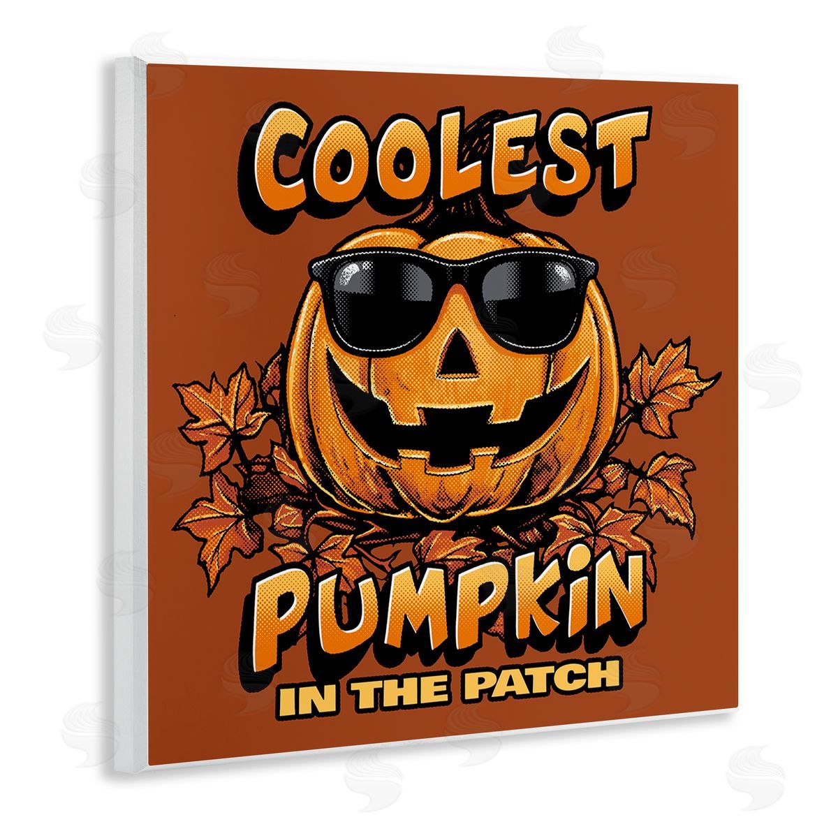 Jedco Brands Inc. Coolest Pumpkin with Sunglasses Wooden Wall Plaque Art Print