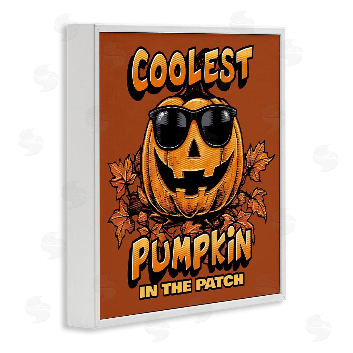 Jedco Brands Inc. Coolest Pumpkin with Sunglasses White Framed Giclee Wall Art Print