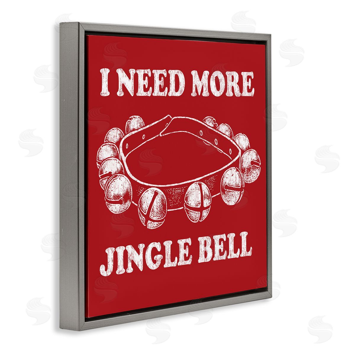 Need More Jingle Bell Grey Floating Frame Canvas Wall Art, Home Decor by Jedco Brands, Inc.