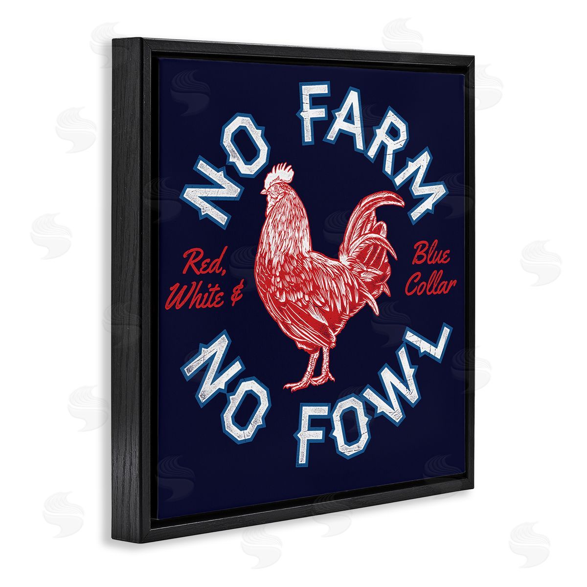 Jedco Brands Inc. No Farm or Fowl Black Floating Frame Canvas Wall Art Print